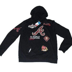Atlanta Braves Pro Standard World Series Patches Mens Hoodie Sweatshirt Sz. XXL